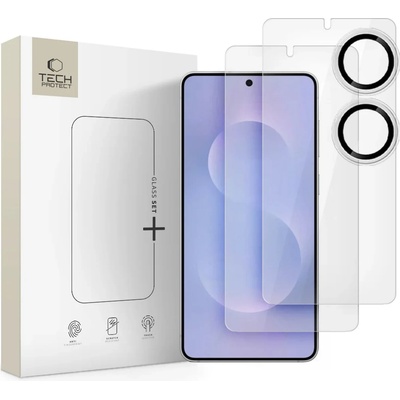Tech-Protect glass set+ 3 БРОЯ galaxy s25 edge прозрачно закалено защитно стъкло (5906302368204)