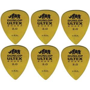 Dunlop Ultex Sharp 2mm 6 Перце за китара (<![CDATA[433R200-6PACK-SET]]>)