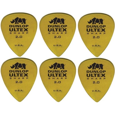 Dunlop Ultex Sharp 2mm 6 Перце за китара (433R200-6PACK-SET)