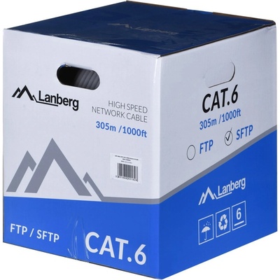 Lanberg LCS6-11CU-0305-S SFTP, CU, cat. 6, 305m, šedý