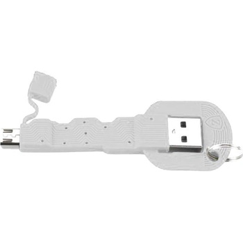 4smarts Кабел тип ключодържател за всички устройства с MicroUSB (8.5 см) - 4smarts Basic KeyLink MicroUSB Cable (бял)