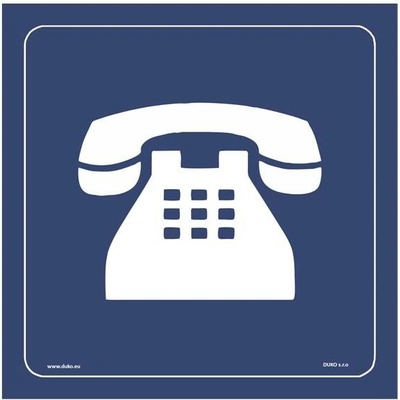DUKO TELEFON symbol modrý Formát: 90 x 90 mm