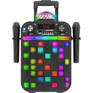 iDance Караоке Bluetooth тонколона с 2 микрофона и LED лампа, черна