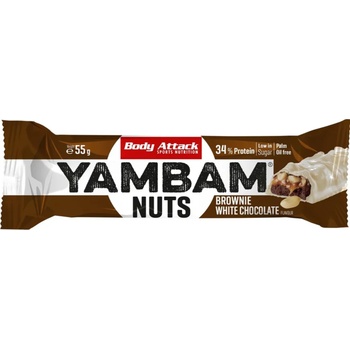 Body Attack Протеинов бар YAMBAM Nuts - Brownie White Chocolate