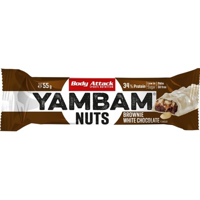 Body Attack Протеинов бар YAMBAM Nuts - Brownie White Chocolate