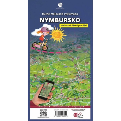 Ručně malovaná cyklomapa Nymbursko