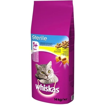 Whiskas 1+ Sterile Dry Food 2x14 kg
