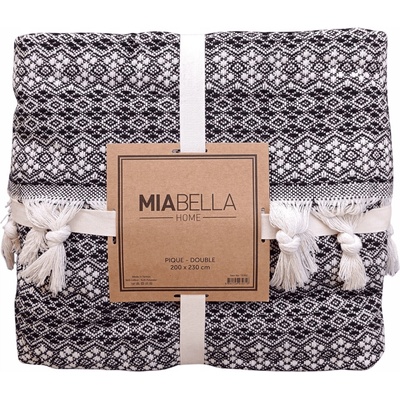 Miabella Home Prikrývka Pattern dark grey 170x200