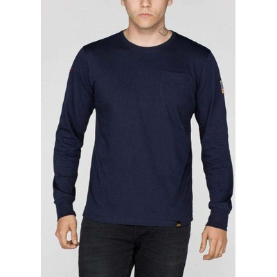 Alpha Industries tričko NASA LS modré