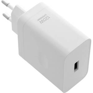 OPPO SUPERVOOC мрежово зарядно устройство с USB изход 120 W, бързо зарядно PD 3.0 + кабел Type-C, БЯЛО (VCBBOAEH + DL153)