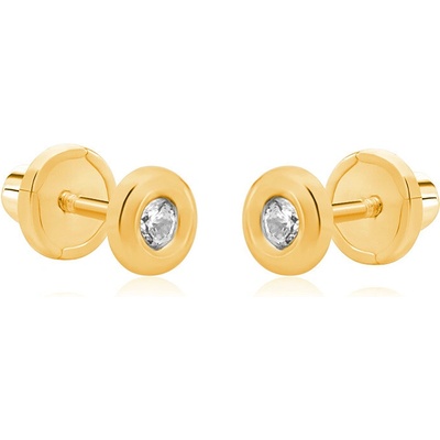 Brilio Drobné náušnice ze žlutého zlata se zirkony 14/122.200/17ZIR