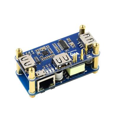 Waveshare PoE Ethernet / USB HUB HAT for Raspberry Pi Zero, 1x RJ45, 3x USB