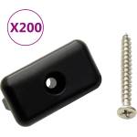 vidaXL Клипсове за декинг с винтове, 200 бр, пластмаса и инокс 304 (149004)