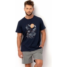 Key pánské pyžamo MNS 749 KR modrá/šedá