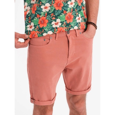 Ombre Clothing pánské plátěné kraťasy Malaki korálová