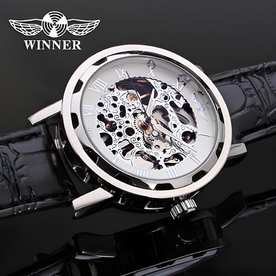 Winner Часовник Winner RE-14449 - Черен / Сребърен / Бял KP14449