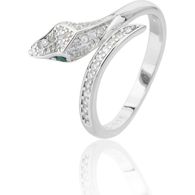 Jan Kos jewellery Stříbrný prsten se zeleným kamenem MHT 752
