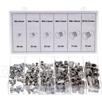 Silver Комплект гайки с нитове m3-m10 Алуминий 150бр ex11361 (ex11361)