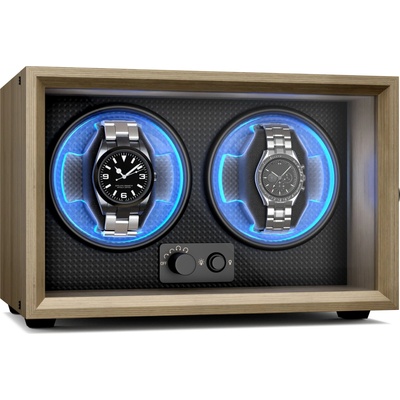 Klarstein Устройство за навиване на часовници Brienz 2, 4 режима, безшумно, имитация на дърво, гъвкава възглавница (WW3-Brienz2lightwood) (WW3-Brienz2lightwood)