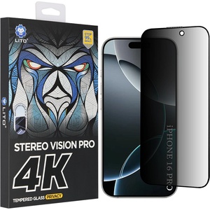 LITO Протектор за iPhone 17 / iPhone 16 Pro - Lito - D+ Max 4K Privacy - Черен