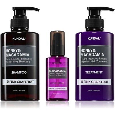 KUNDAL Honey & Macadamia Pink Grapefruit комплект за суха и увредена коса