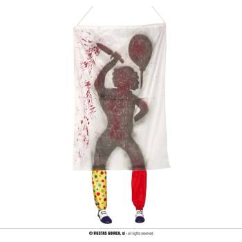 Fiestas Guirca Висяща декорация - Сянка на клоун с обувки 185 x 100 см