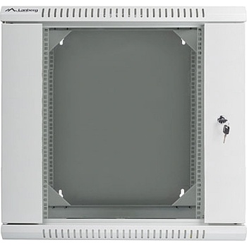 Lanberg rack cabinet 19 double-section wall-mount 12U / 600x600 for self-assembly (flat pack), grey (WF02-6612-10S)