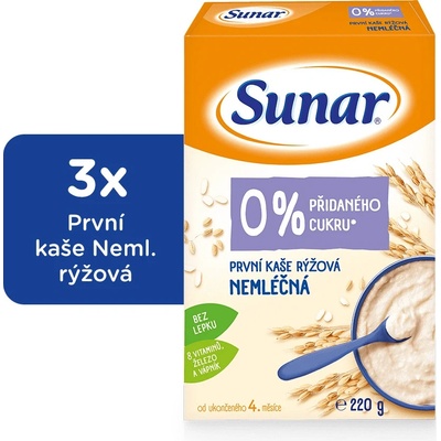 Sunar bezmliečna Prvá kaša ryžová 220 g