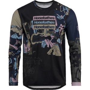 Horsefeathers Мъжка фланелка с дълъг ръкав за колоездене Horsefeathers Quantum L/S Bike Jersey Cycling jersey - Doodle (056-3962-0212)