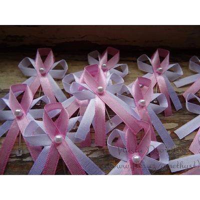 Svatební vývazek s perličkou - bílá / růžová 94 – Zboží Mobilmania