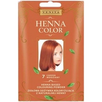 Venita Henna Color přírodní prášek pro barvení vlasů 7 rezavá červená 25 g