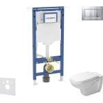 Geberit Duofix - Комплект от предстена инсталация, тоалетна чиния и седалка Duravit D-Code, бутони Sigma20, Rimless, SoftClose, матов хром/хром SANI11CP2101 (SANI11CP2101)