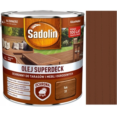Sadolin Superdeck olej na terasy 2,5l Teak na dřevo