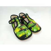 Beda Barefoot prezúvky Úzký typ čierne grafitti