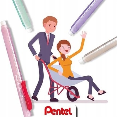 PENTEL Guma s posuvnou vložkou "ZE11-A" červený klip