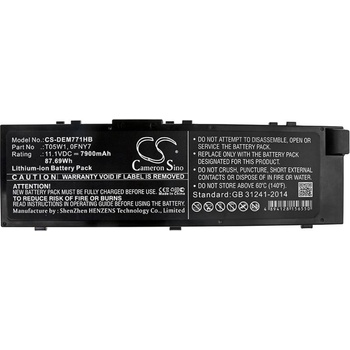 Cameron Sino 0FNY7, LiIon 11.1V 7900mAh за DELL Precision 15 7000, Precision 7510, 7520 (CS-DEM771HB)