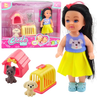 LEAN Toys Mini panenka šaty pejsek sada přepravka