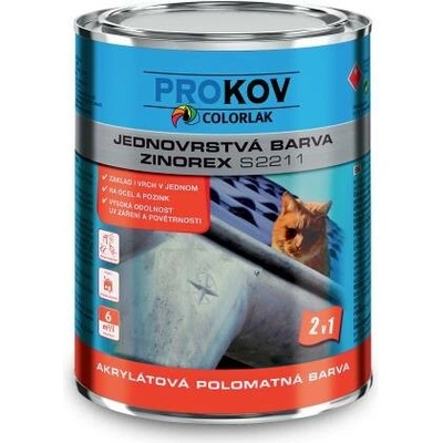 Colorlak ZINOREX S2211 jednovrstvá barva na ocel a pozink 0,6L RAL1015 béžová