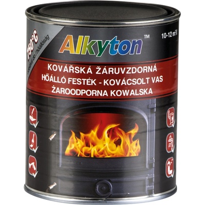 Dupli-Color Alkyton žáruvzdorná farba do 750 °C, kovářská čierna, 250 ml
