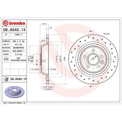 Brzdový kotouč BREMBO 08.A540.1X – Zbozi.Blesk.cz