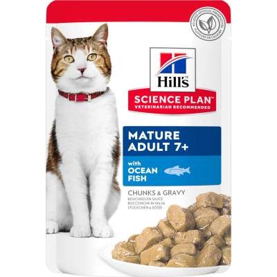 Hill's Science Plan Mature Adult 7+ mořské ryby a kuřecí 48 x 85 g mořské ryby