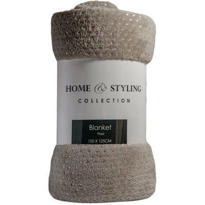 Home & Styling Vianočná deka v hnedej farbe 150x125