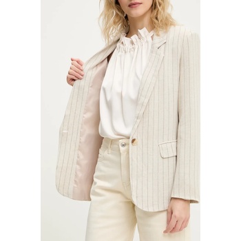 Answear Lab Сако с лен Answear Lab в бежово с едно копче с десен (MR22045.hms)