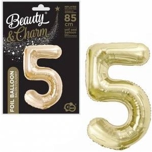 GoDan Foil balloon number 5 champagne