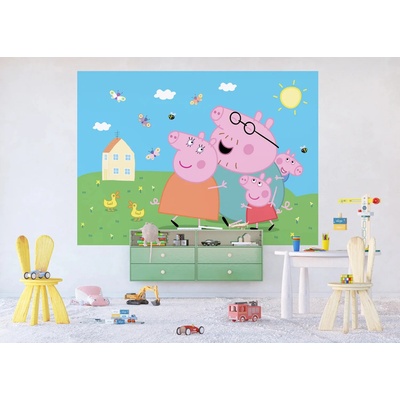 AG Design FTDXL-1963 Papírová fototapeta Prasátko Peppa, rozměry 252 x 182 cm