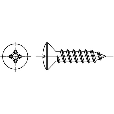 PROFISTYL DIN 7983C šroub do plechu s čočkovou hlavou a křížovou drážkou PHILLIPS (ostrá špička) pozink Varianta: DIN 7983C samořezný šroub s čočkovou hlavou křížová drážka ZnB 3,9x13 – Zboží Mobilmania