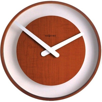 NeXtime Стенен часовник Wood Loop тъмен (3046br)