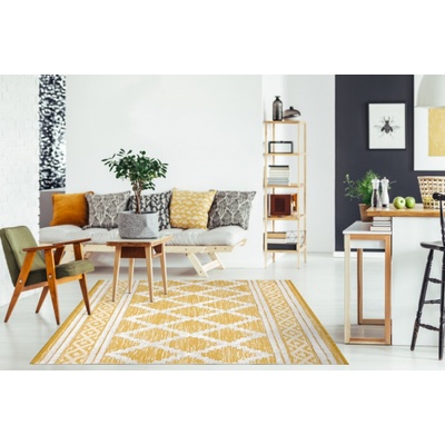 Nej-koberce Boho Sizal MOROC Romby 22297 žlutý/krém