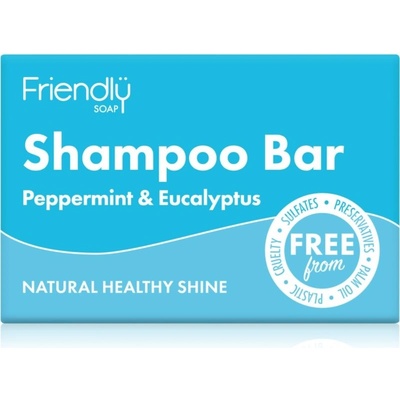 Friendly Soap Natural Shampoo Bar Peppermint & Eucalyptus přírodní mýdlo na vlasy 95 g