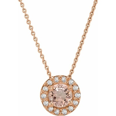 Eppi Halo přívěsek s morganitem a diamanty Vicky P36132